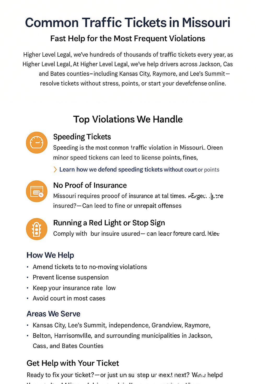 Common Traffic Tickets Missouri Webpage