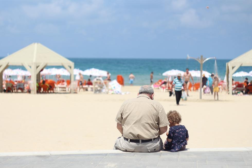 Grandfather spending time with his granddaughter