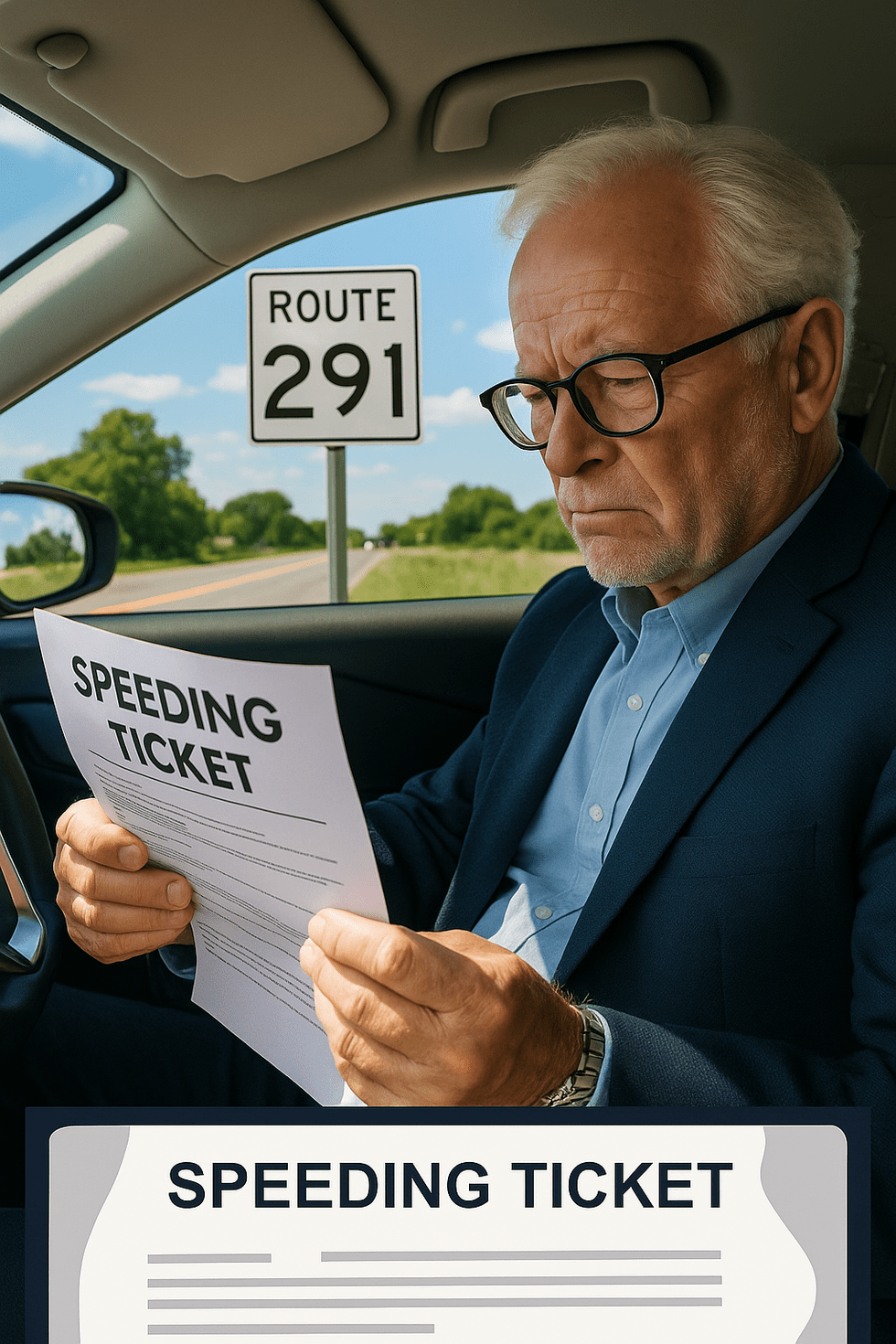 Lee’s Summit driver reviewing speeding ticket paperwork”