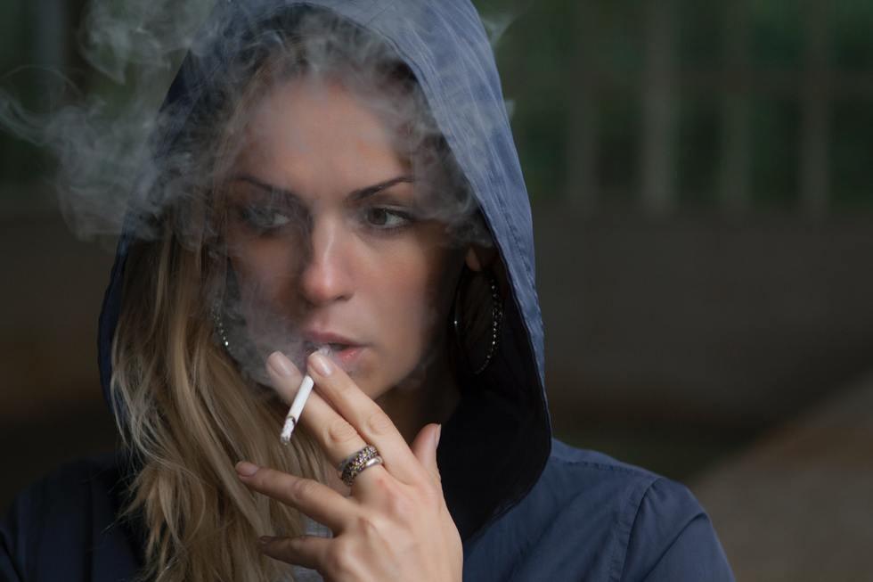 Women Smoking Thinking